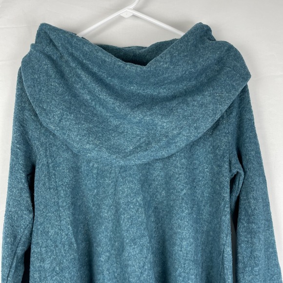 Soft Surroundings Womens Sweater Small Cowl Neck Blue Performance Stretch Winter - Picture 3 of 14